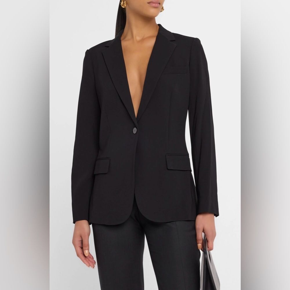 Theory Admiral Crepe One Button Blazer 12